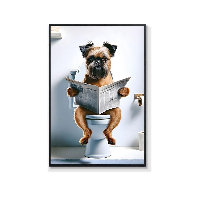 Retro Creative Animal Bathroom Canvas Painting Lion Cat Bar Toilet Bathroom Decoration Painting for Modern Living Room Asian Style Home Decor
