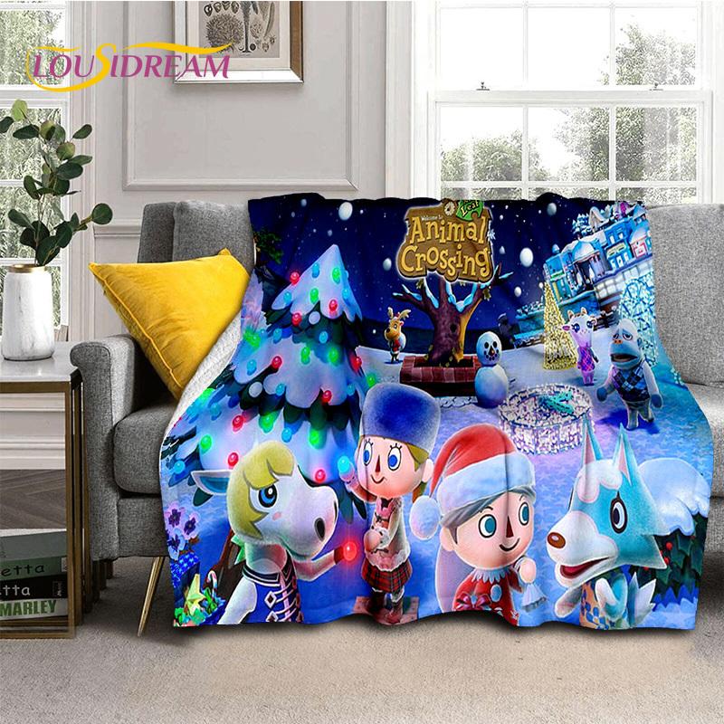 Cute Animal Crossing New Horizons Cartoon Soft Blankets,Throw Blanket Comfortable Blanket for Picnic Beds Sofa Home Bedroom Kids