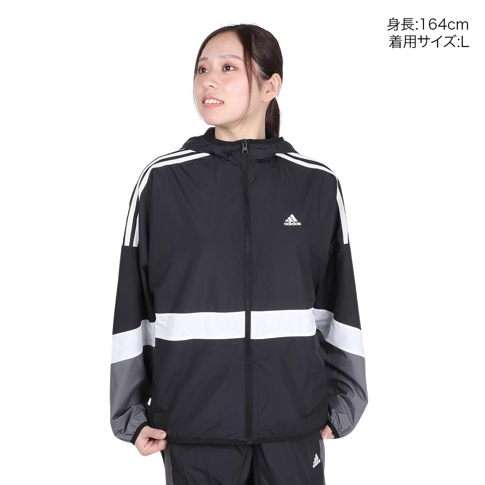 Adidas KTX57 Team Loose Fit Windbreaker Black Size L Women's Jacket, (JG3389),