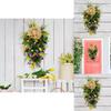 Charming Spring Floral Door Wreath With Elegant Hanging Design And Lavender Tulips