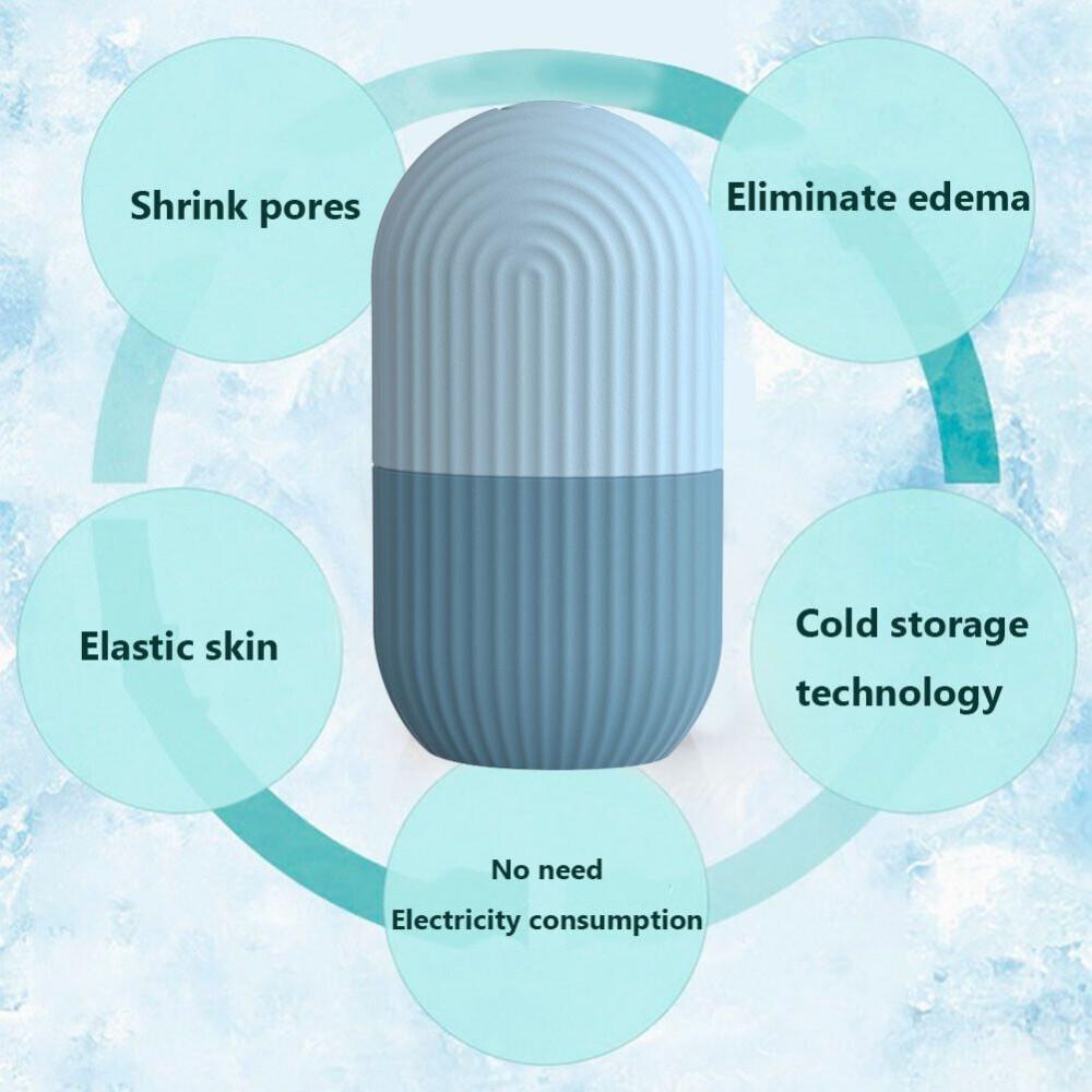 4pcs Ice Roller for Face Facial Roller Massager (De-Puff Eye Bags) Reusable Silicone Face/Neck Ice Mold for Naturally Skin Care