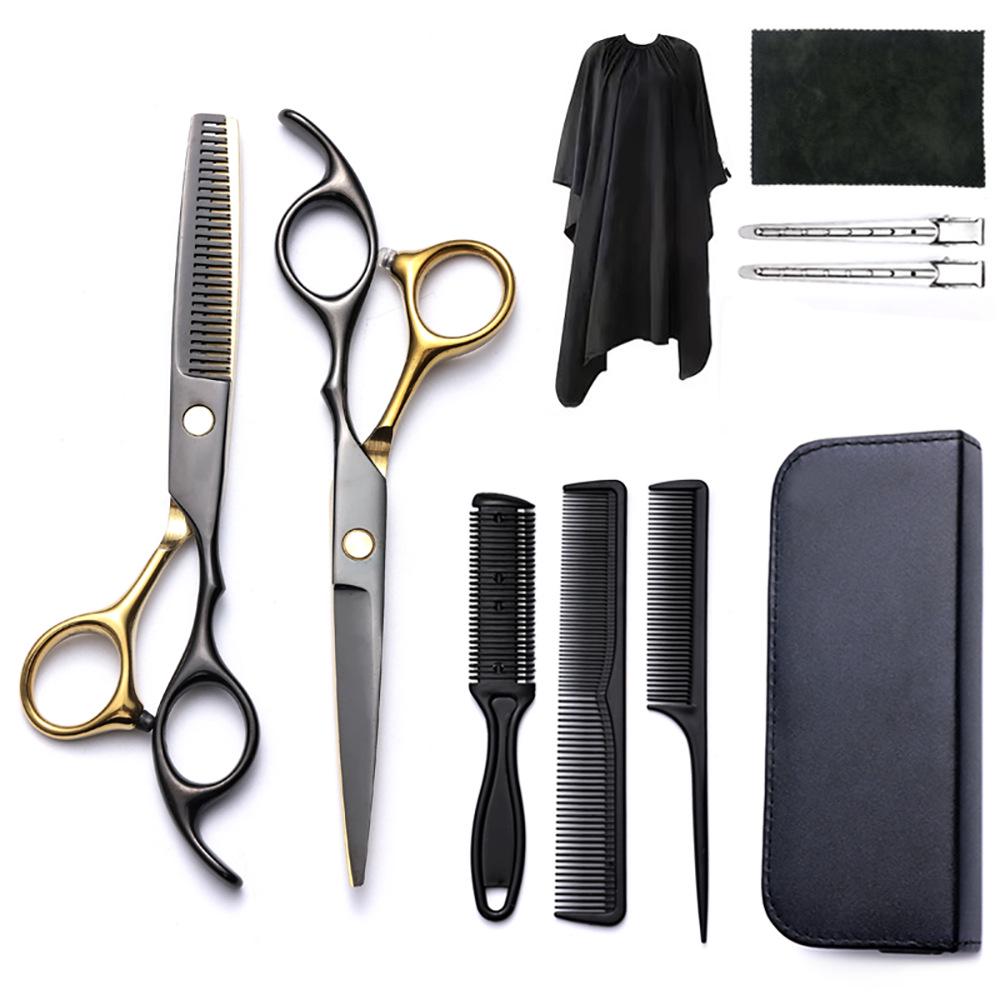 Hairdressing Scissors Set: Colored Straight-Tooth & Thinning Bangs Scissors for Professional Stylists