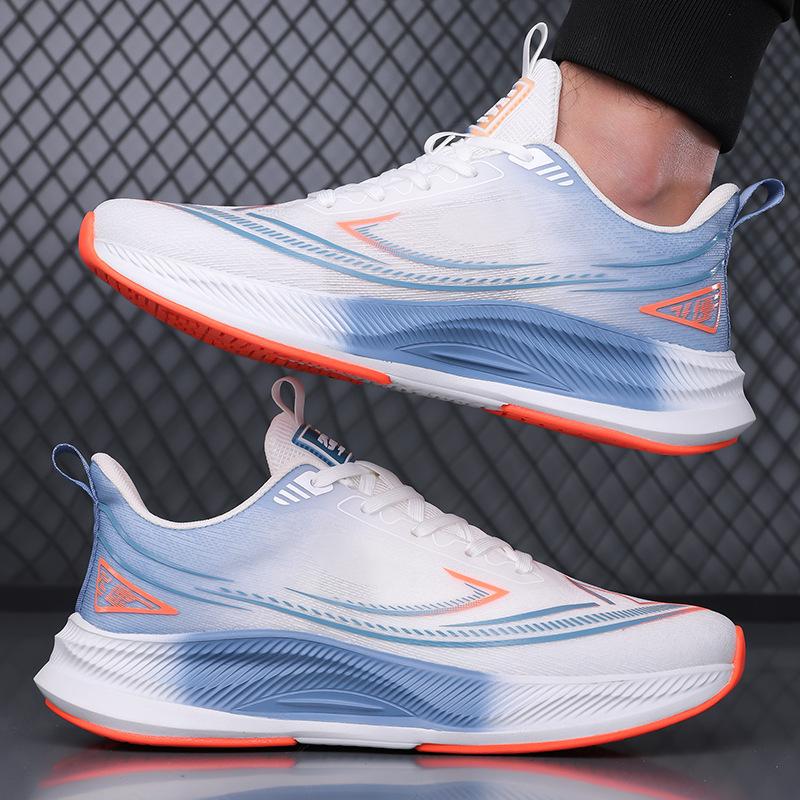 Men's shoes 2025 new summer breathable mesh shoes ultra-light carbon board trend shock absorption youth running shoes sports shoes