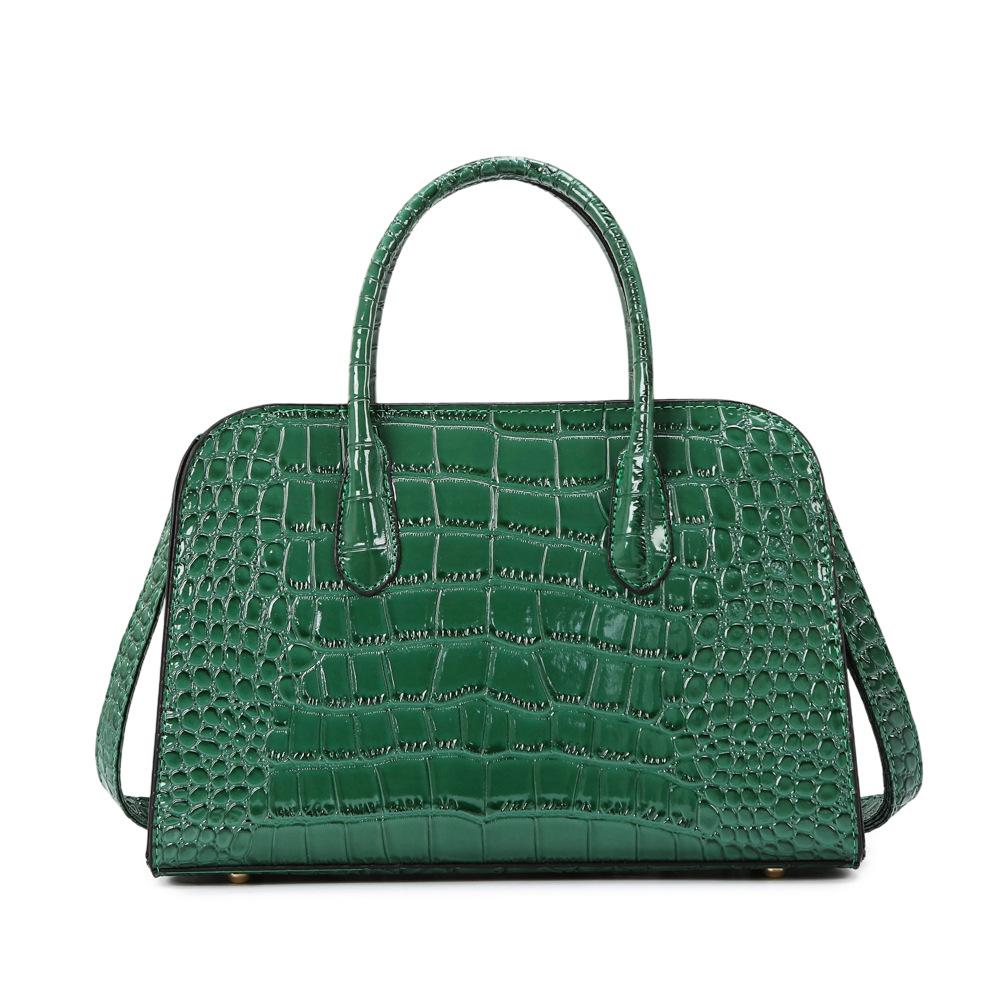 Borsa a Guscio in Pelle di Mucca con Fantasia Coccodrillo 2026 Nuova Borsa da Lavoro Cartella Borsa Tote con Texture Retrò Borsa a Mano di Grande Capacità