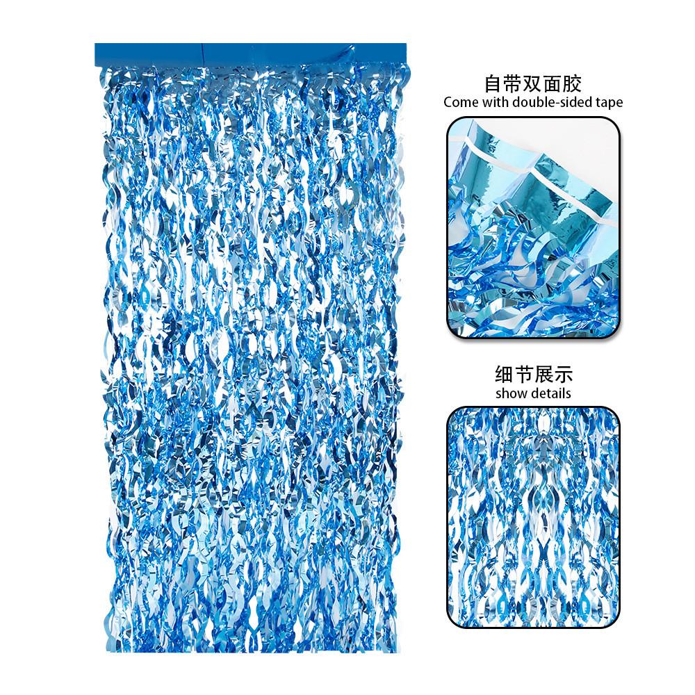 Champagne Luxurious Gold And Blue Rain Curtain For Creative Event Styling And Celebrations Festive