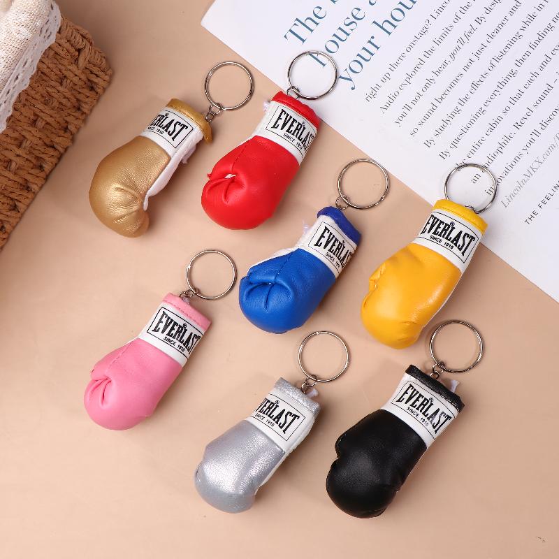 Leather Boxing Gloves Keychain Boxing Fan Gift Backpack Key Accessories Hanging Pendant Exquisite Gift