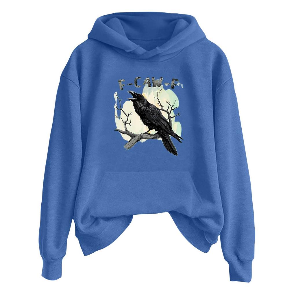 Women's Fashionable Casual Long Sleeve Hooded Printed Sweatshirt