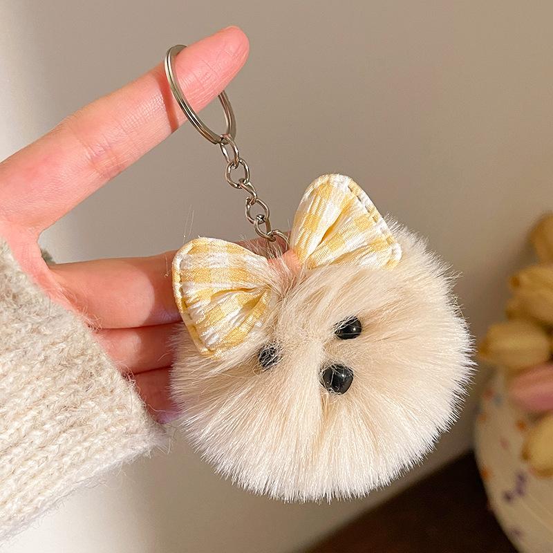 Funny Sausage Mouth Hair Ball Keychains Plush Doll Pendant Key Ring Charms Backpack Car Decor Bag Pendant Accessories