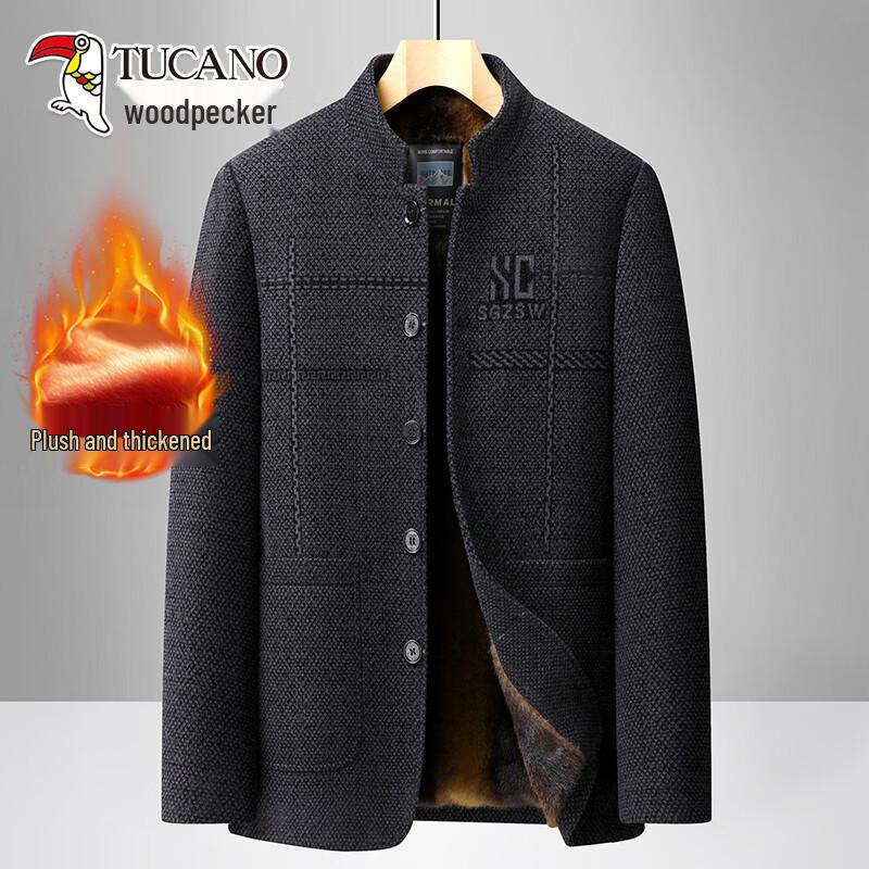 Tucano Men's Fleece-Lined Stand Collar Casual Jacket