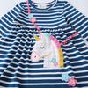 Girls' Unicorn Lace Embroidery Spring Princess Dress - Toddler Long-Sleeve Skirt