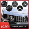 Hot Car Sticker Chrome Silver Black Front Grille Star Badge Emblem OEM 3D Flat Surface For Mercedes Benz W205 W177 W217 R231 W11