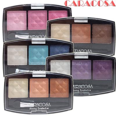 1+1) Caracosa Shining 3-color Eyeshadow with Built-in Sponge Tip, No. 304, 2 Pieces