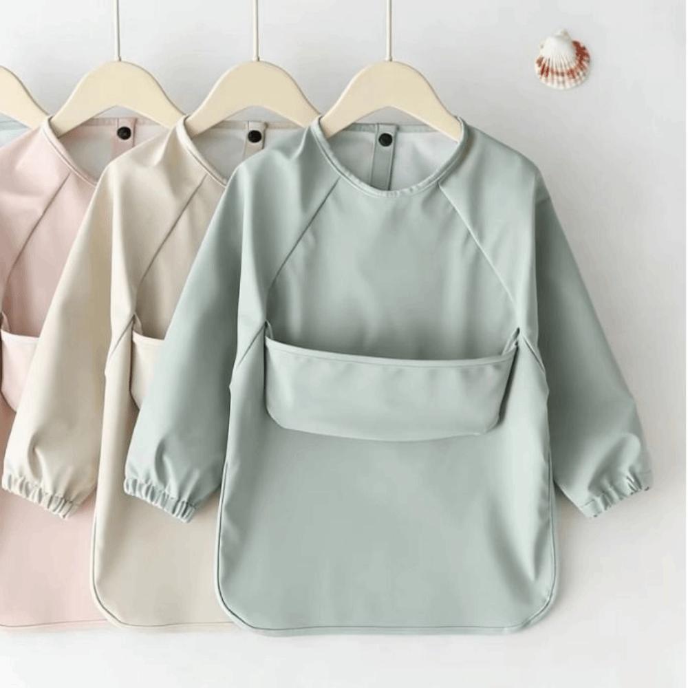 Waterproof Long Sleeve Bib Soft Material Washable Burp Cloth Children PU Bibs  Baby Accessories