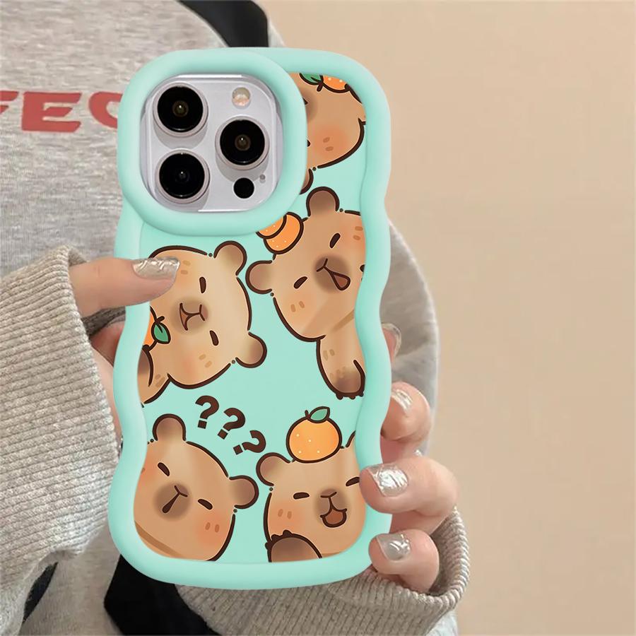 Case for iPhone 11 12 15 Plus 17 Air 14 16 Pro Max 13 XR 8 Soft Phone Cover Capybara Cute