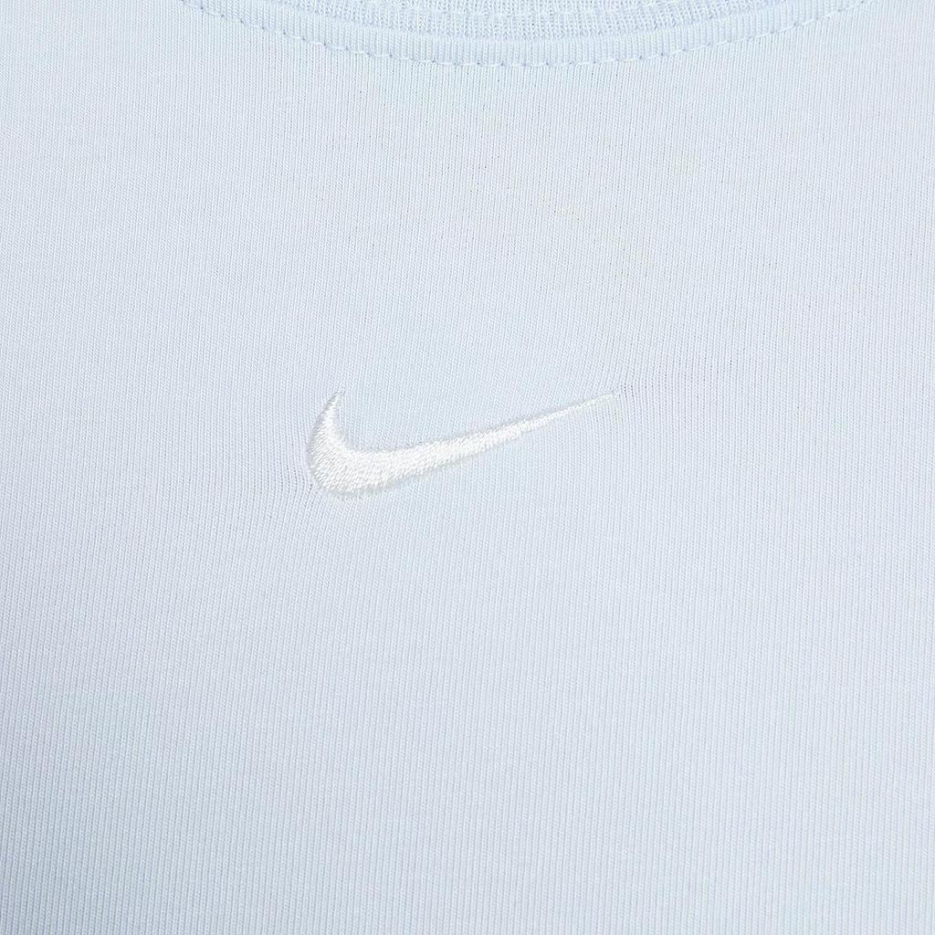 Nike Sportswear Chill Knit Comfortable Fashion Versatile Solid Color Short Sleeve Regular T-Shirt Women Tops Blue FV5509423