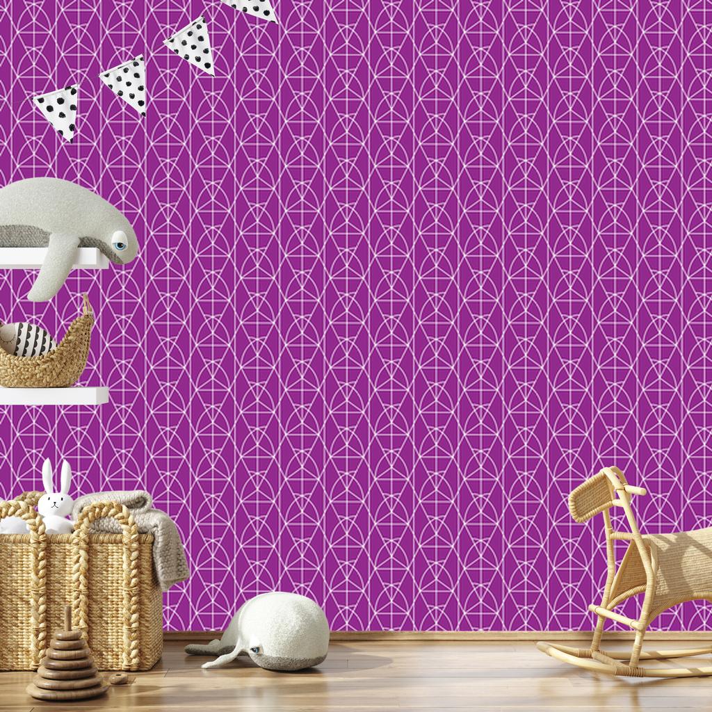 Purple Geometric Pattern Wallpaper for Living Room and Bedroom 50x1000