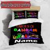 3pcs Duvet Cover Set (1*Duvet Cover + 2*Pillowcase, Without Core), Custom Name Game Rainbow Friends Pattern Bedding Set, Home Bedroom Decor Gift