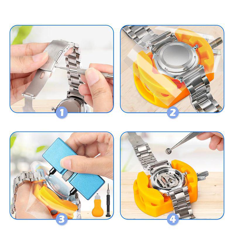 35-Piece Watch Repair Tool Set: Watch Case Opener & Battery Replacement Tools