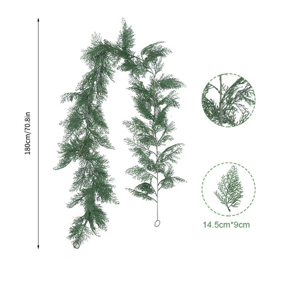 Gift Green Christmas Pine Garland 180cm Party Supplies Lifelike Pine Vine Plastic Wedding Favors Artificial Pine Christmas
