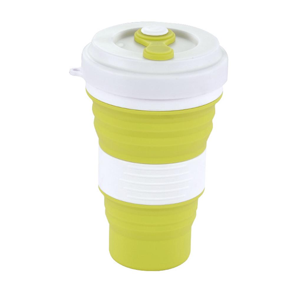 Retractable Silica Gel Coffee Cup Simple Solid Color for Travel Office