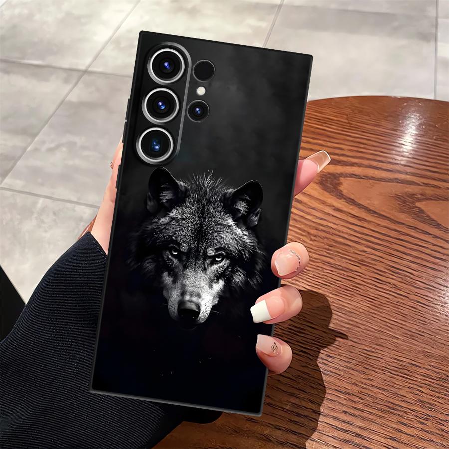 Case for Samsung Galaxy S26 Ultra S24 S23 S20 Ultra Note 20 8 9 10 S25 Plus S10 S9 S21 FE Funda Phone Cover Cool Cartoon Wolf
