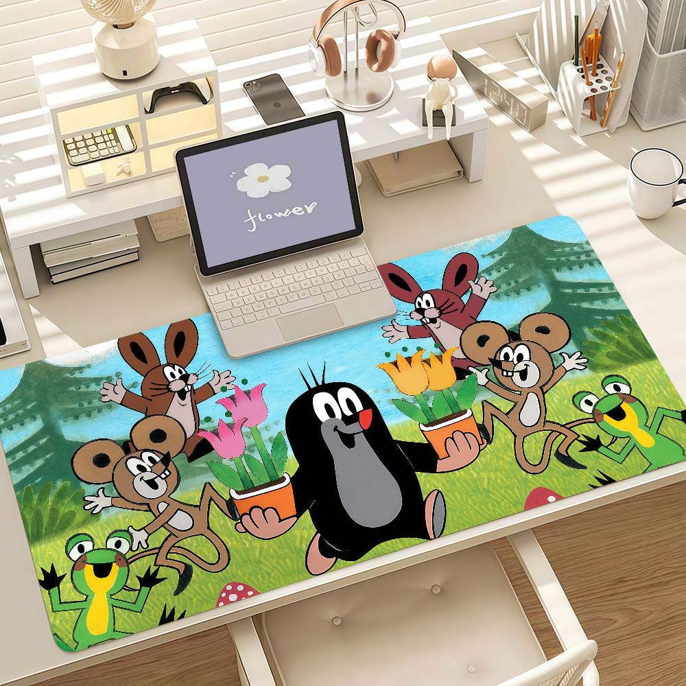 Cute The Little Mole Art Mouse Pad Anti Slip Rubber Edge Locked Thickened Laptop Gaming Desk Mat
