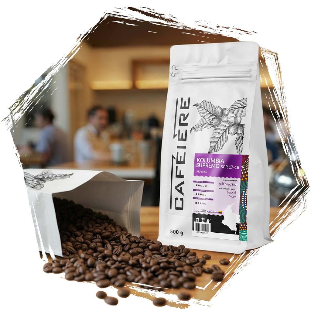 Coffee beans cafeiere Arabica Colombia Supremo 17-18 scr, 500 g