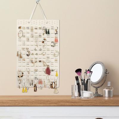Portaorecchini sospeso Organizer portaoggetti Grande capacità Salvaspazio Montaggio a parete bifacciale Portaorecchini Portagioie