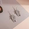 Fashion Antique Silver Color Retro Bohemian Cicada Insect Pendant Dangle Earrings for Women