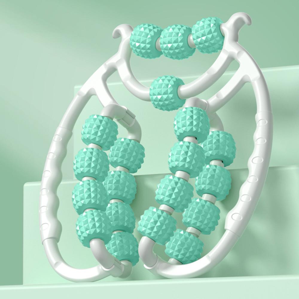 Doppelring Bein-Klammer 20 Rollen, Oberschenkel-/Kegel-Trainer, Schlankheitsmassagegerät für Zuhause, Anti-Cellulite Schmerzlinderung