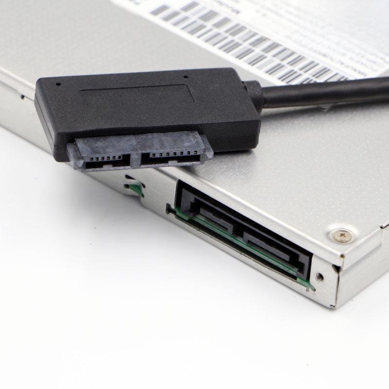 USB To Slimline SATA 13-pin Optical Drive Cable (SATA 7+6-pin) for Burning