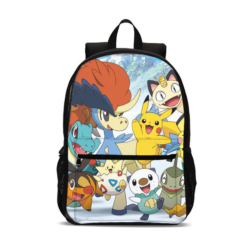 2026 New Pokemon Pikachu Kids Backpack, Creative Primary School Student Bookbag, Lightweight Anti-Lordosis Backpack for Children
