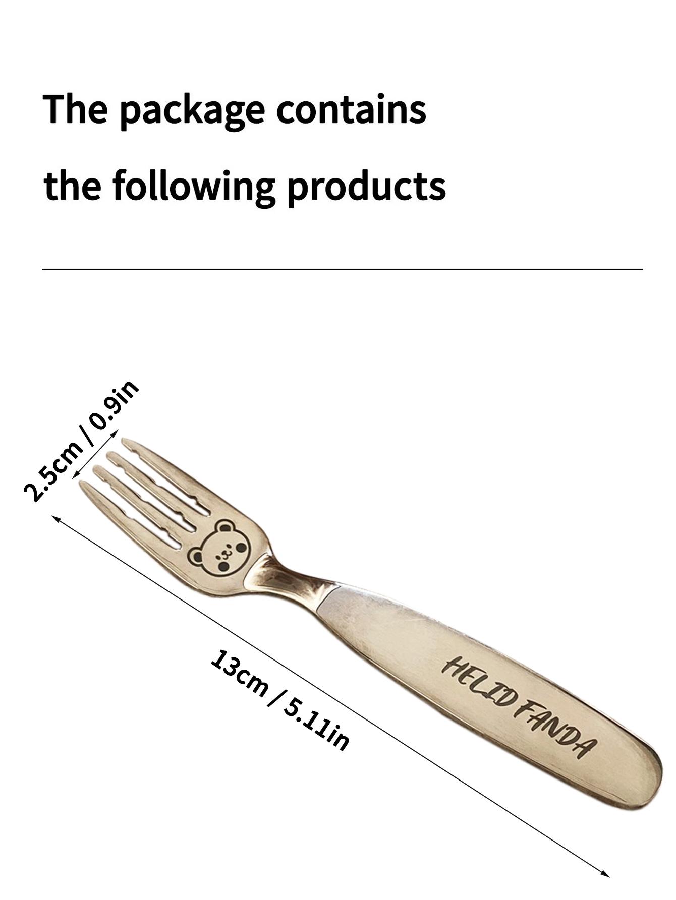 

WORTHBUY 304 столовые приборы из нержавеющей стали детская ложка вилка милый узор в виде маленького медвежонка суповая ложка фруктовая вилка многоразовый набор столовых приборов