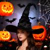 Halloween Folds Witch Wizard Black Hat for Party Cosplay Costume Headgear Devil Cap Women Costume Accessory for Cosplay Party