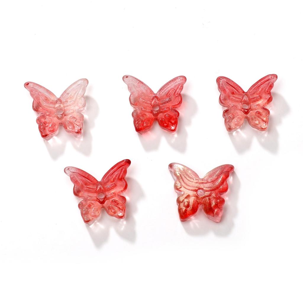 10 ks Skleněné motýlkové korálky s ocáskem Volné distanční korálky pro výrobu šperků DIY Náramek Náhrdelník