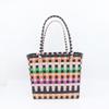 Color hand basket woven bag plastic vegetable basket large capacity beach vacation bag hand bag large capacity storage