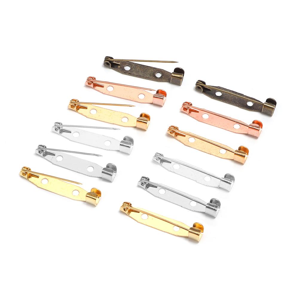 Louleur 50pcs Metal Brooch Pins Clip Base Pins Safety Pins Brooch Settings Blank Base For DIY Jewelry Making Supplies Wholesale