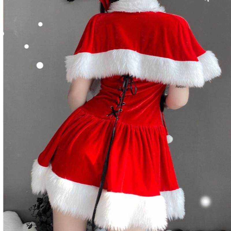 Erwachsene Damen Weihnachten Weihnachtsmann Weihnachten Rotes Kleid Neujahr Cosplay Kostüme Rollenspiel Outfit