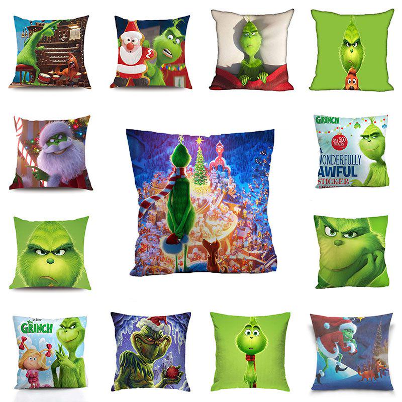 Cozy Grinch 3d Printing Christmas Pillow Case In Super Soft Peach Skin For Festive Sofa Decor