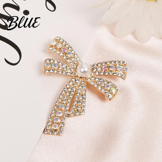 Scarf Brooch Clip Bowknot Design Pin for Women Faux Pearl