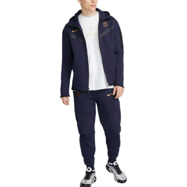 Nike Paris Saint-Germain Logo Embroidered Letter Hoodie Jacket Men Jacket Blue DV4827-498