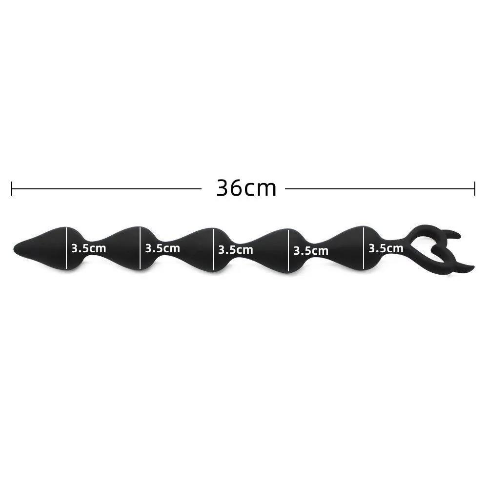 Silicone Back Court Pull Beads Anal Plug Tail Super Long Devil Pull Beads Anal Masturbation Device Anal Beads Couple Sex