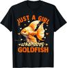 Cotton Tshirt Floral Goldfish Just A Girl Who Loves Goldfish Oversized Tshirt Summer Streetwear Unisexs Clothing Unisex Tops Tees