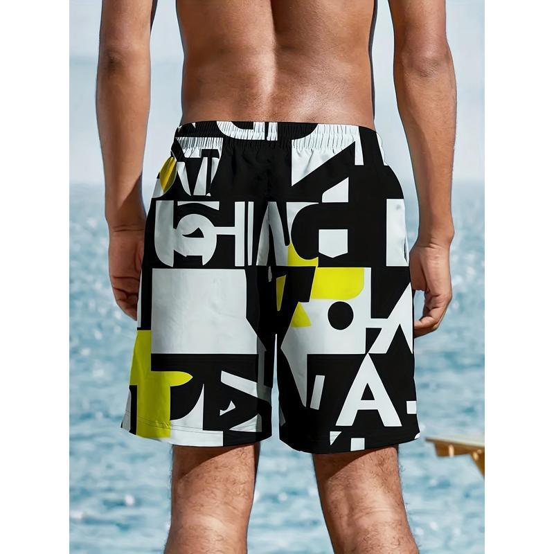 Men's Quick-Drying Geometric Print Swim Trunks
