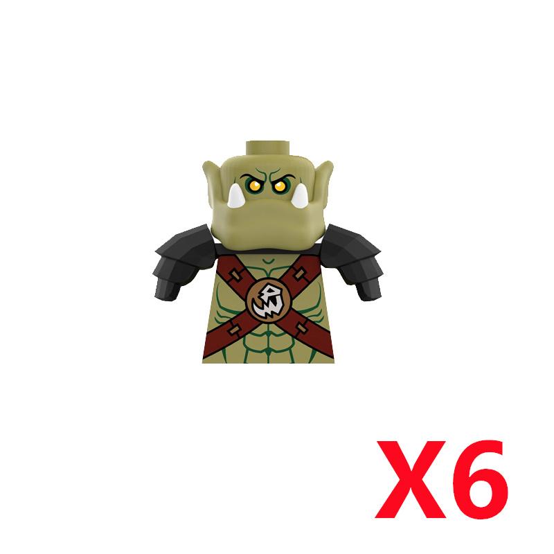 Medieval Soldier Knight Figure MOC Building Block Green Dragon Castle Infantry Orcs Pirate Roman Cavalry Weapons Toys Gifts D122