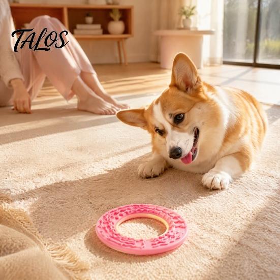 Pet Cooling Summer Essentials Dog Chew Toy, Popsicle Ice Freezer Donut Shape Durable Rubber Teething Toy Teeth Cleaning Reusable Freeze for