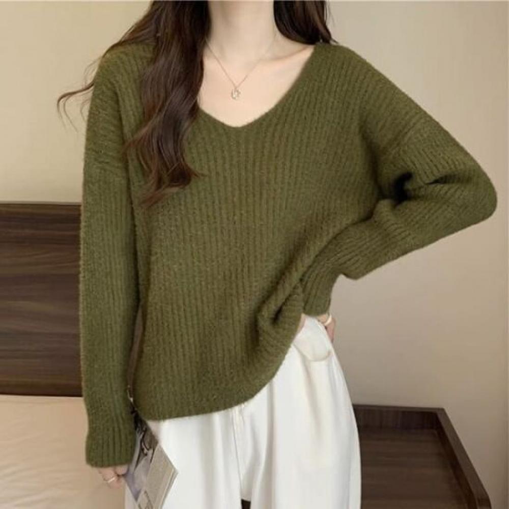 NaVaVa V Neck Long sleeVe Knit Sweater Nk3402