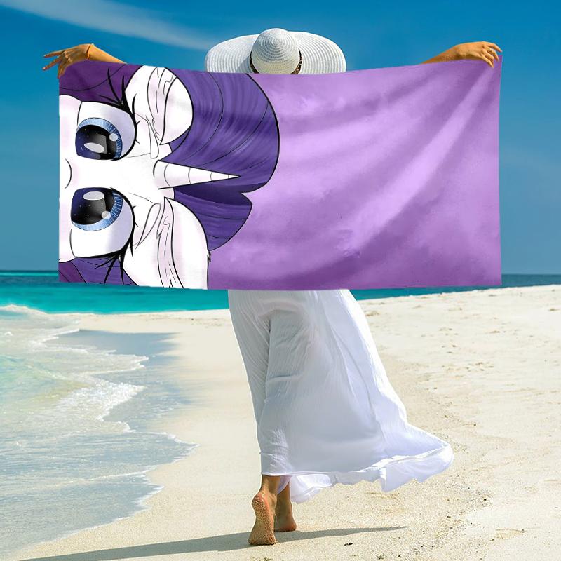 1Pc Purple Unicorn Fantasy Beach Towel Microfiber Beach Towel Thin Absorbent For Beach Swimming Yoga Bath Sports 0917122