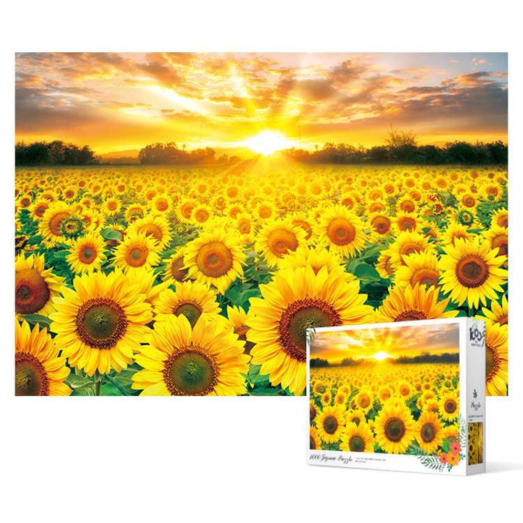 1000 Piece Jigsaw Puzzle - Golden Sunflower Field, Popular Korean Puzzle