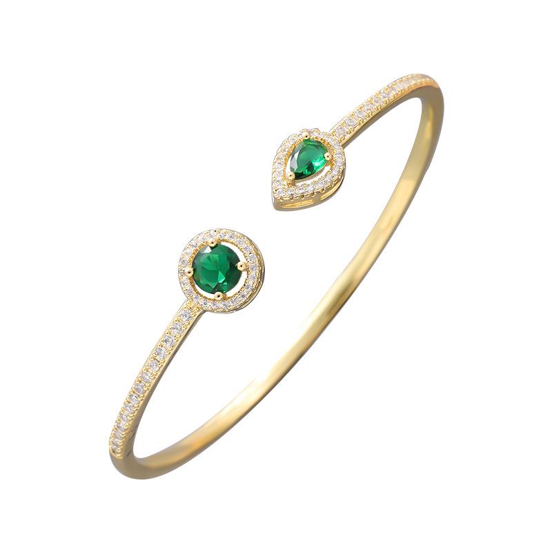 European and American New Style Micro-embellished Ultra-glitter Open Bracelet for Women, Light Luxury Adjustable Bracelet